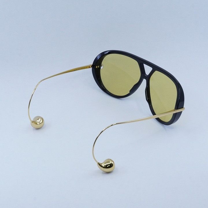 Bottega Veneta Bottega Veneta BV1273S 003 Sunglasses Black and Gold Size ONE SIZE - 11 Thumbnail