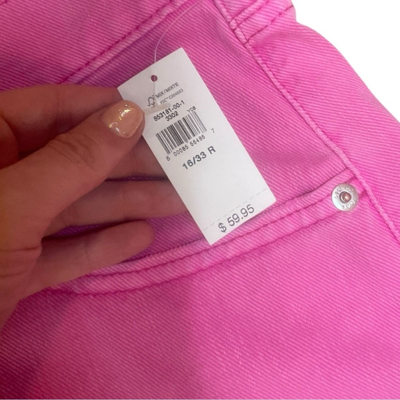 Gap NWT GAP Pink Jean Shorts with Frayed Hem Size 38" / US 16 / IT 52 - 4 Thumbnail