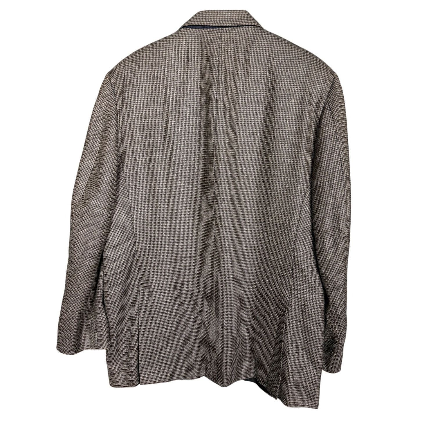 Hickey Freeman Hickey FreemanGray Silk & Wool Houndstooth Sport Coat 44R Size 44R - 2 Thumbnail