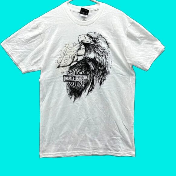 Harley Davidson Harley-Davidson Shirt Men Medium White Cotton Crew Neck Short Sleeve Logo Motorcycle 2018 T-Shirt Size US M / EU 48-50 / 2 - 1 Thumbnail