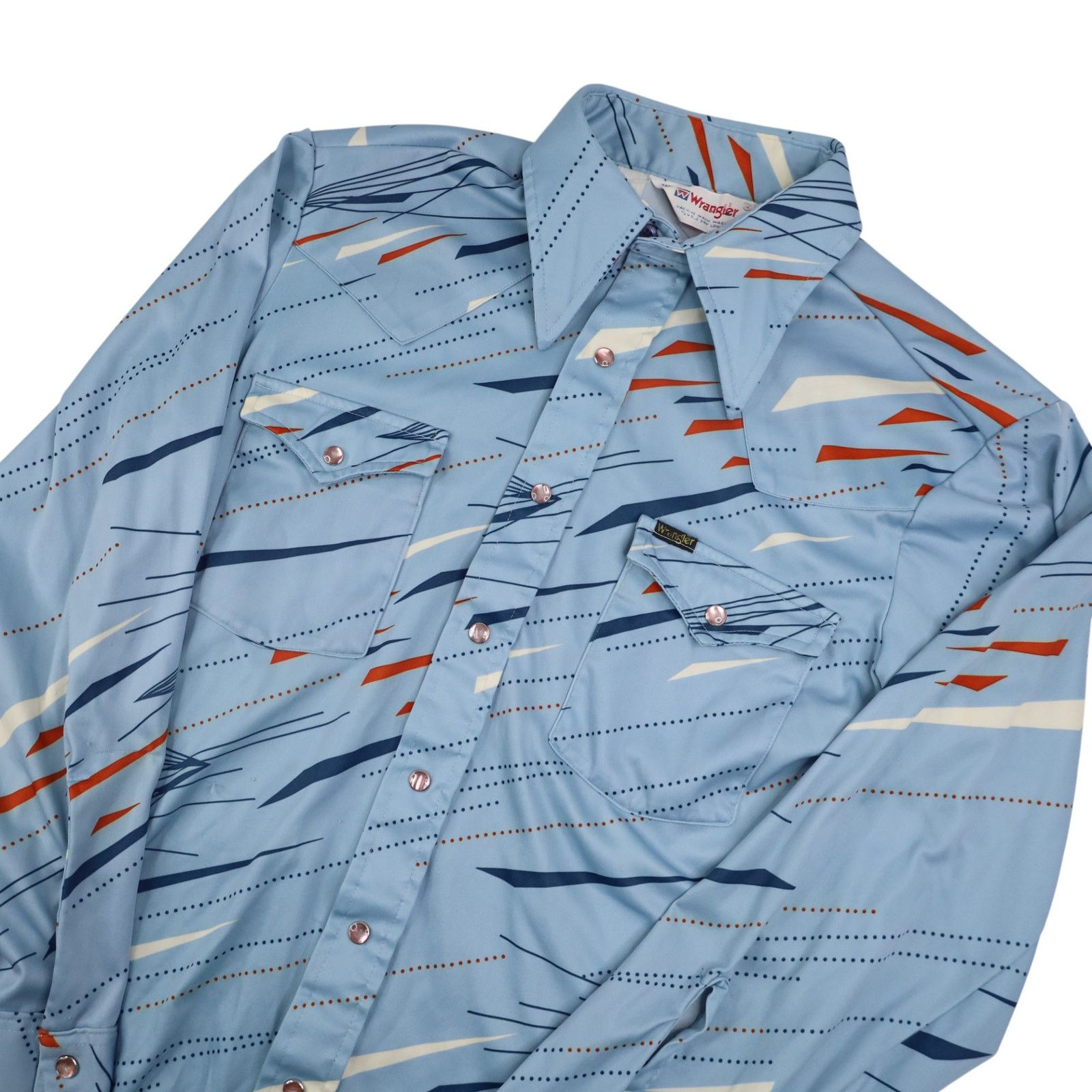 Vintage × Wrangler Vintage Wrangler MCM Design Polyester Pearl Snap Shirt Size US M / EU 48-50 / 2 - 2 Thumbnail