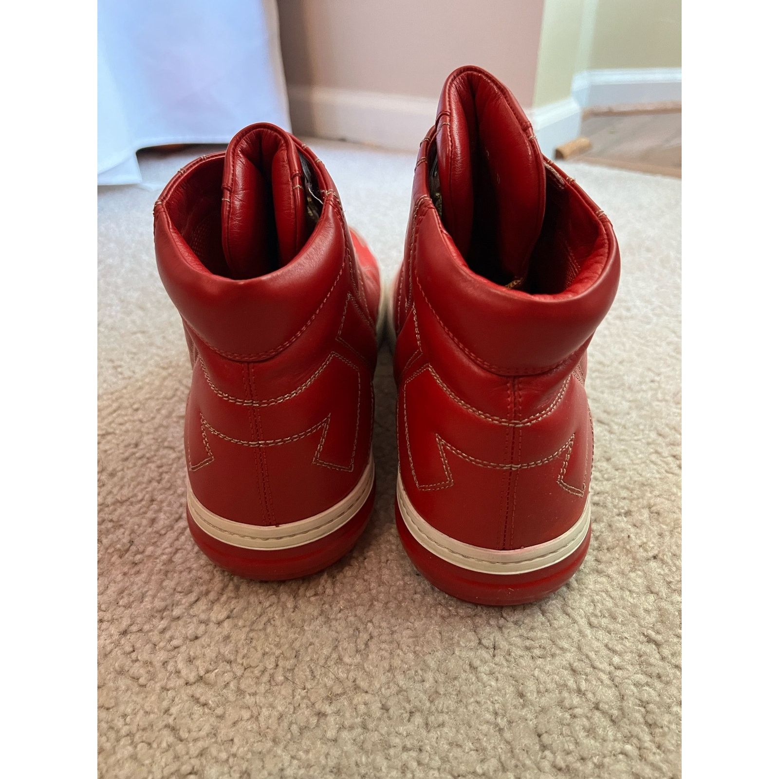Salvatore Ferragamo Ferragamo Red High Top Sneakers Size 13 Size US 13 / EU 46 - 4 Thumbnail