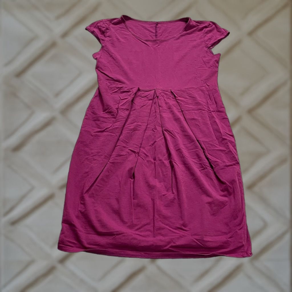 Vintage Unbranded Casual Sheath Dress Womens Medium Solid Purple Cap Sleeve Round Neck Lightweight Midi Size M / US 6-8 / IT 42-44 - 1 Thumbnail