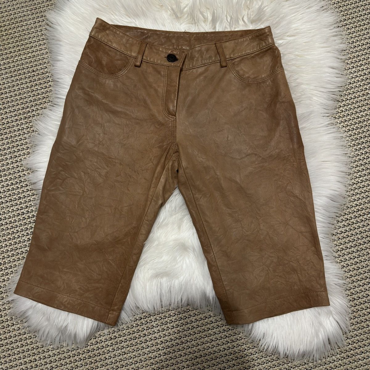 Other Cristinaeffe Made in Italy Shorts Leather 100% Size 28" / US 6 / IT 42 - 1 Thumbnail