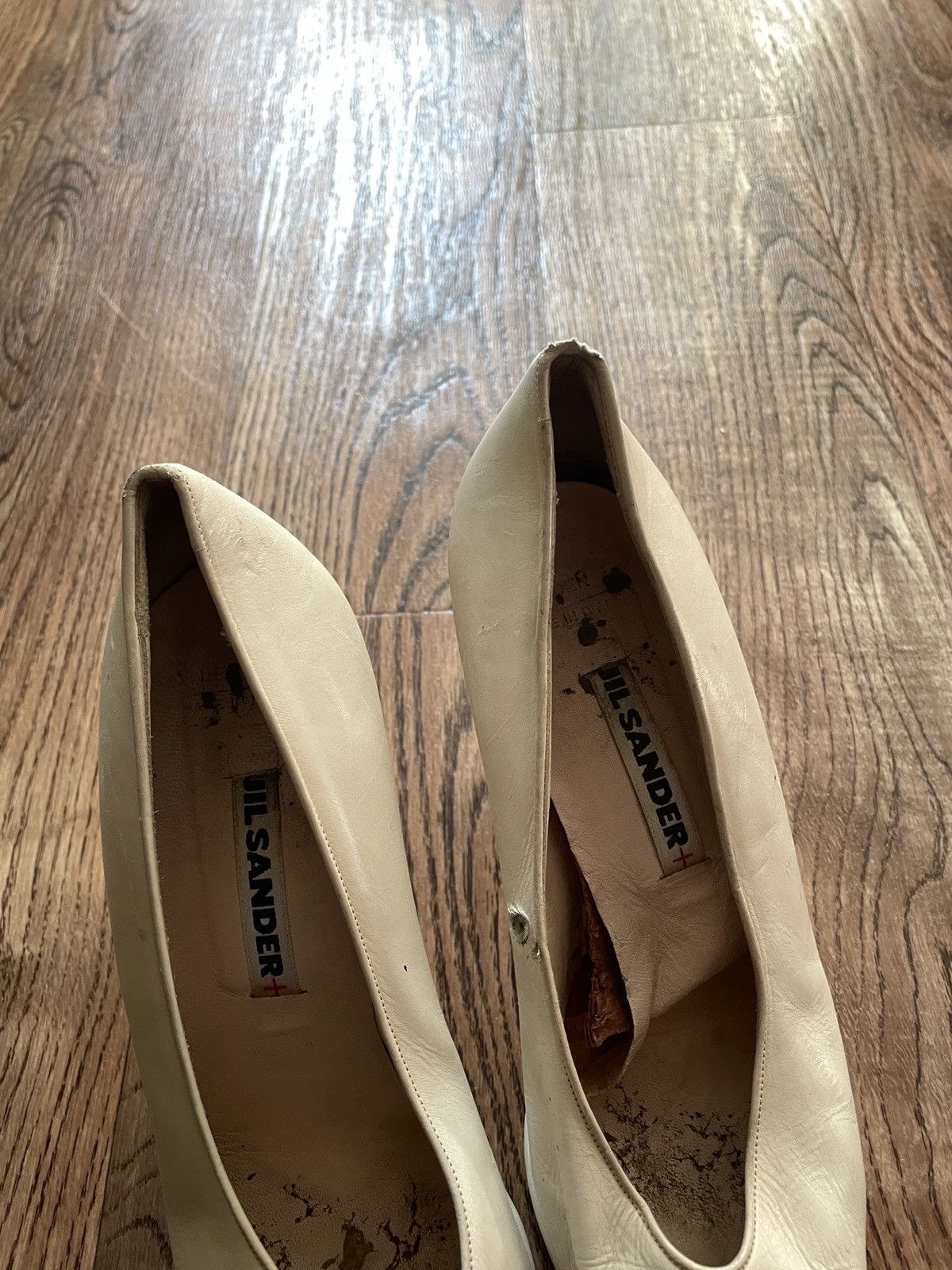 Jil Sander × Vintage Women's JIL SANDER Mule Heel's white Leather Shoes Size 39 Size US 8 / IT 38 - 10 Thumbnail