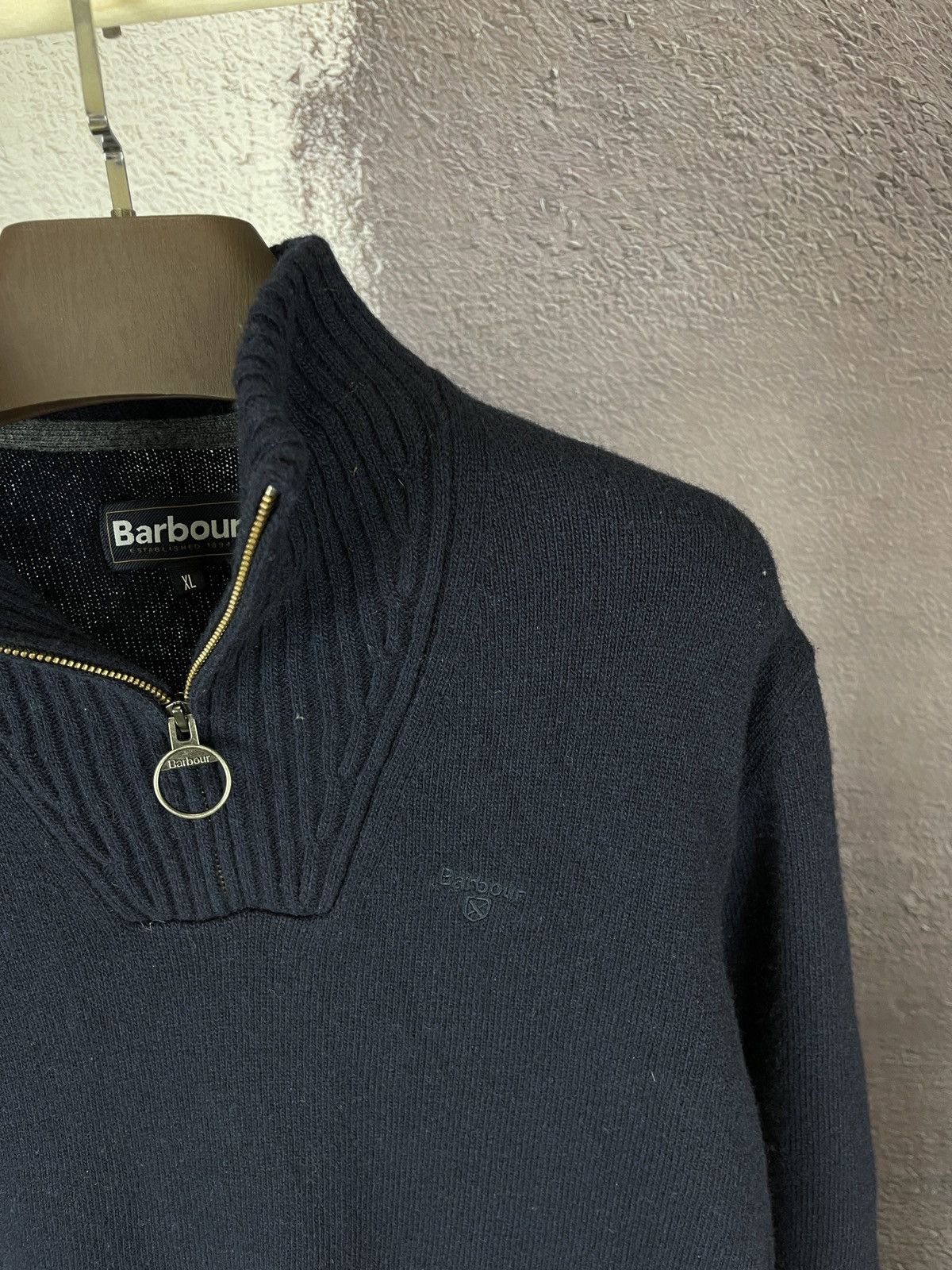 Barbour Barbour Essential Funnel Neck wool sweater jumper XL Navy Size US XL / EU 56 / 4 - 5 Thumbnail