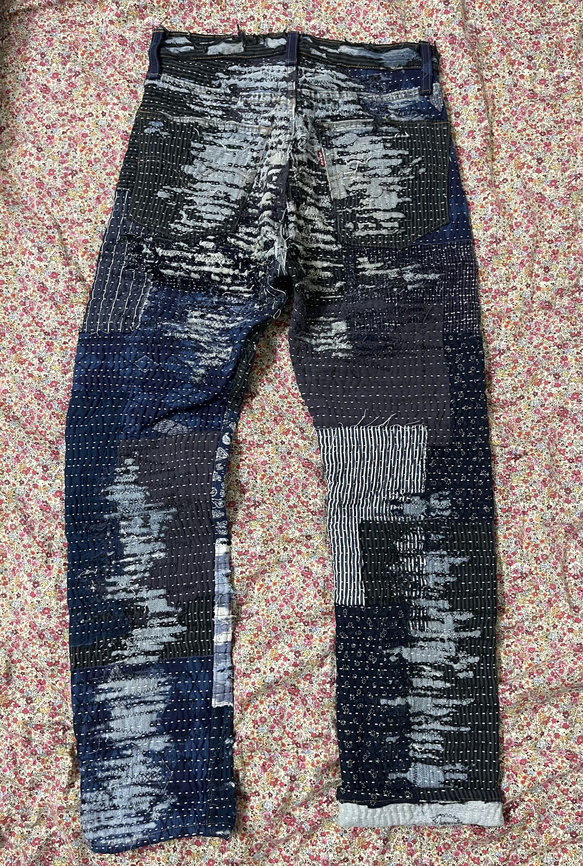 Levi's Vintage Clothing Vtg Levis Custom Sashiko Boro Kapital Style Single Number Size US 29 - 15 Thumbnail