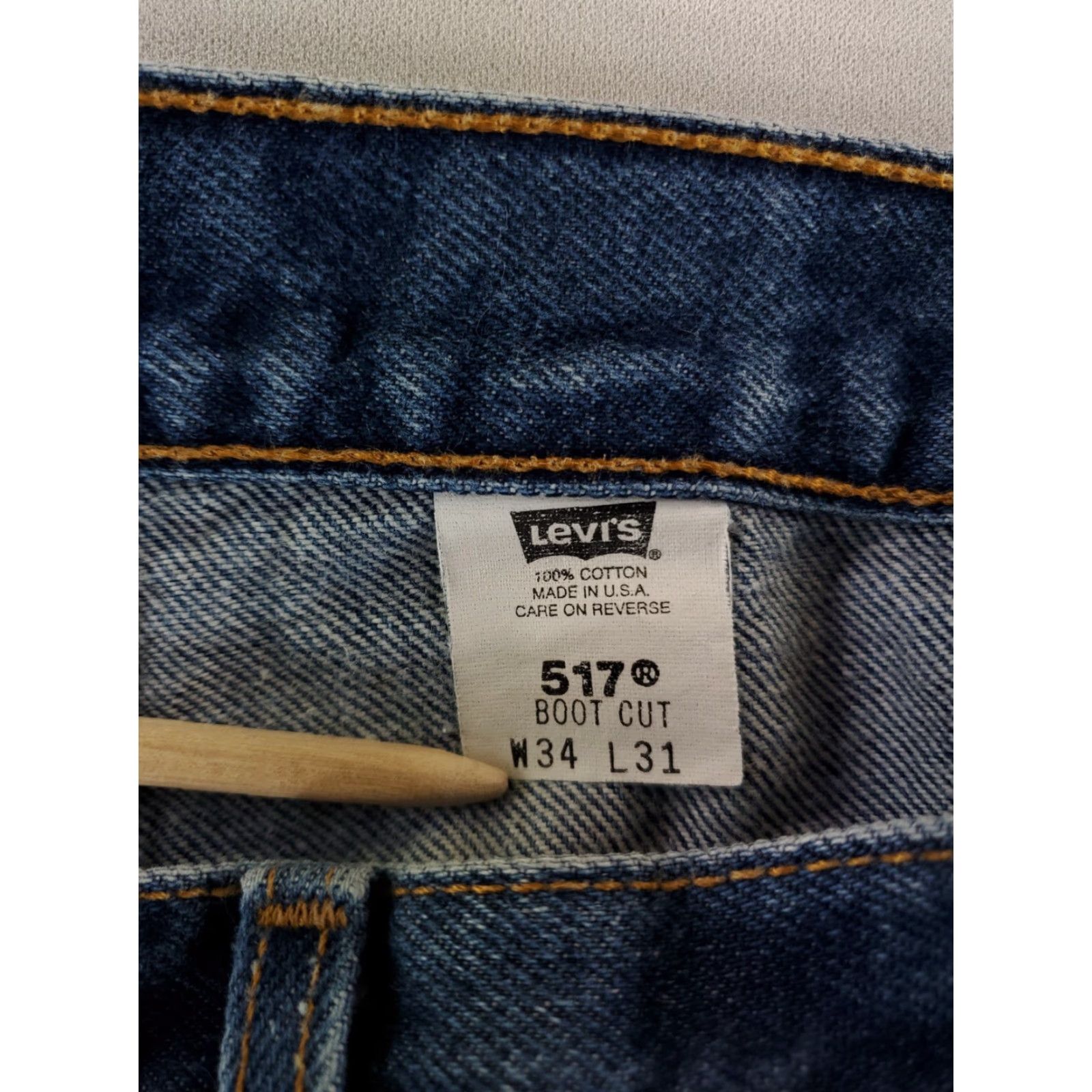Levi's VINTAGE Levi's 517 Jeans Bootcut Men 34x31 Whiskering Blue 90s 33 Inseam Mens Blue Jeans 517 VTG 90s Commodity Size US 33 - 6 Thumbnail