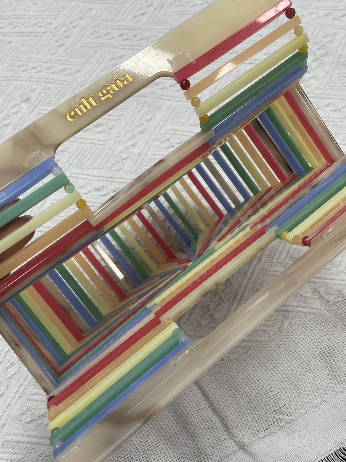 Cult Gaia Cult Gaia Colorful Acrylic Bamboo Clutch New Size ONE SIZE - 5 Thumbnail