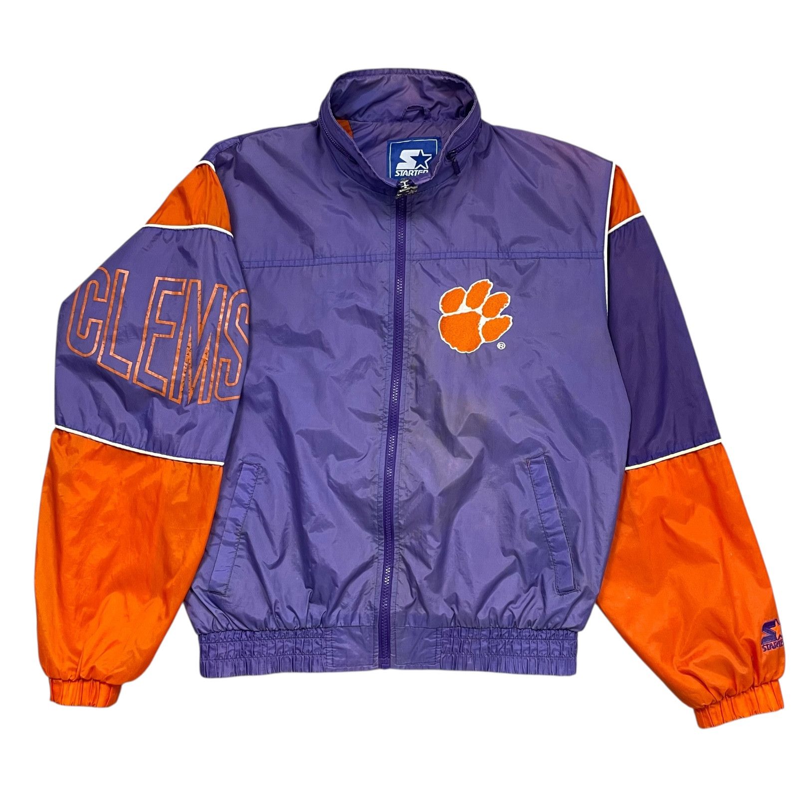 VTG 90s CLEMSON TIGERS STARTER WINDBREAKER JACKET YOUTH