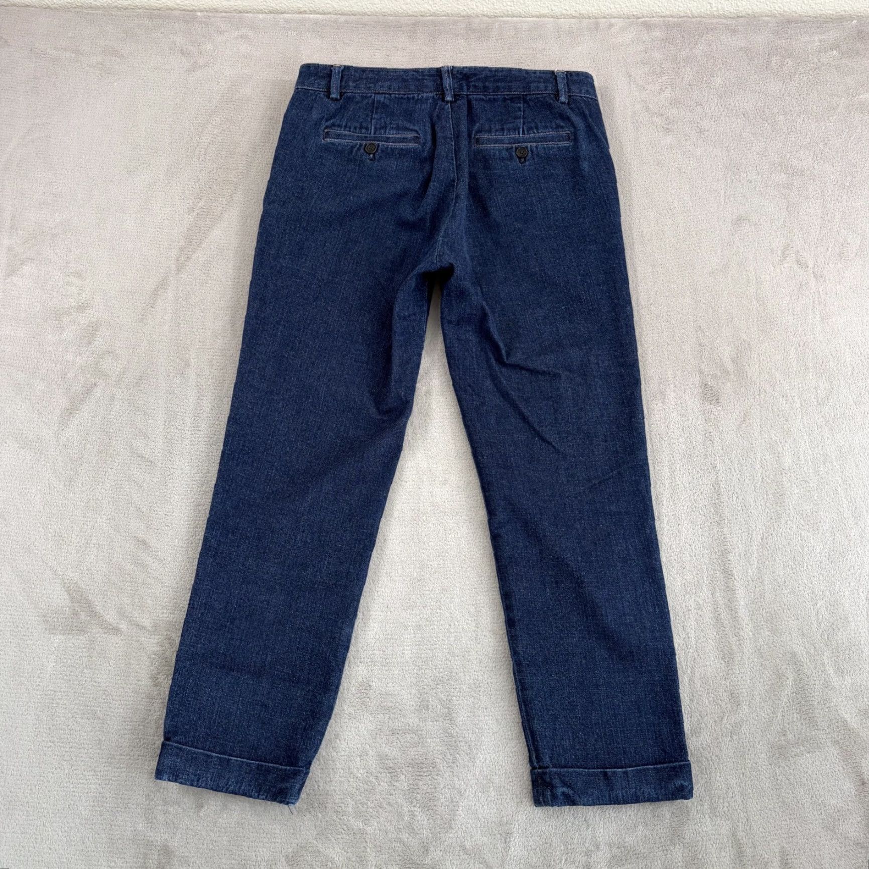 Polo Ralph Lauren Polo Ralph Lauren Jeans Blue Denim Women 8 Chino Trouser Cuffed Hem 27in Inseam Regular Rise 90s Pattern Pants Size 30" / US 8 / IT 44 - 3 Thumbnail