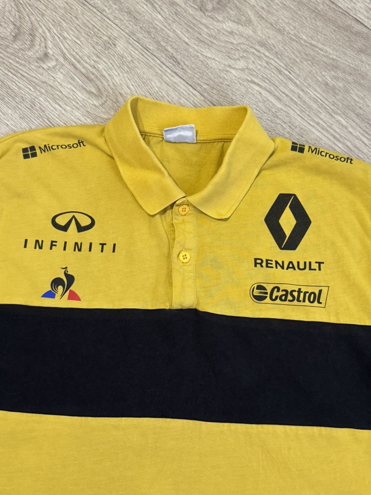 Le Coq Sportif 🔷Renault Sport F1 Racing Infiniti Microsoft Polo T-shirt🔷 Size US XL / EU 56 / 4 - 4 Thumbnail