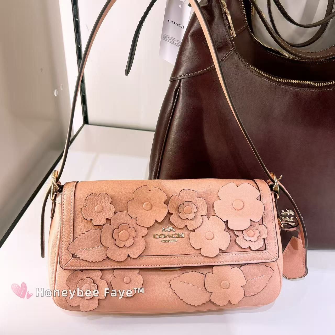 Coach Etta Small Flap Shoulder Bag With Floral Applique CDY43 Size ONE SIZE - 3 Thumbnail