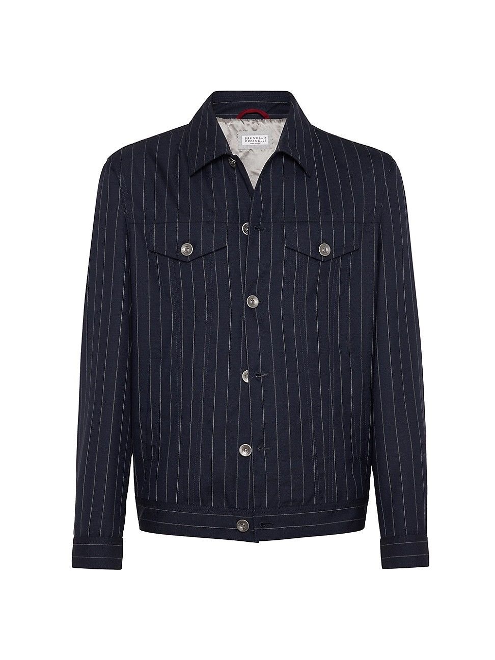 Brunello Cucinelli Brunello Cucinelli Virgin Wool Pinstripe Jacket Size 52 IT Size US L / EU 52-54 / 3 - 2 Thumbnail