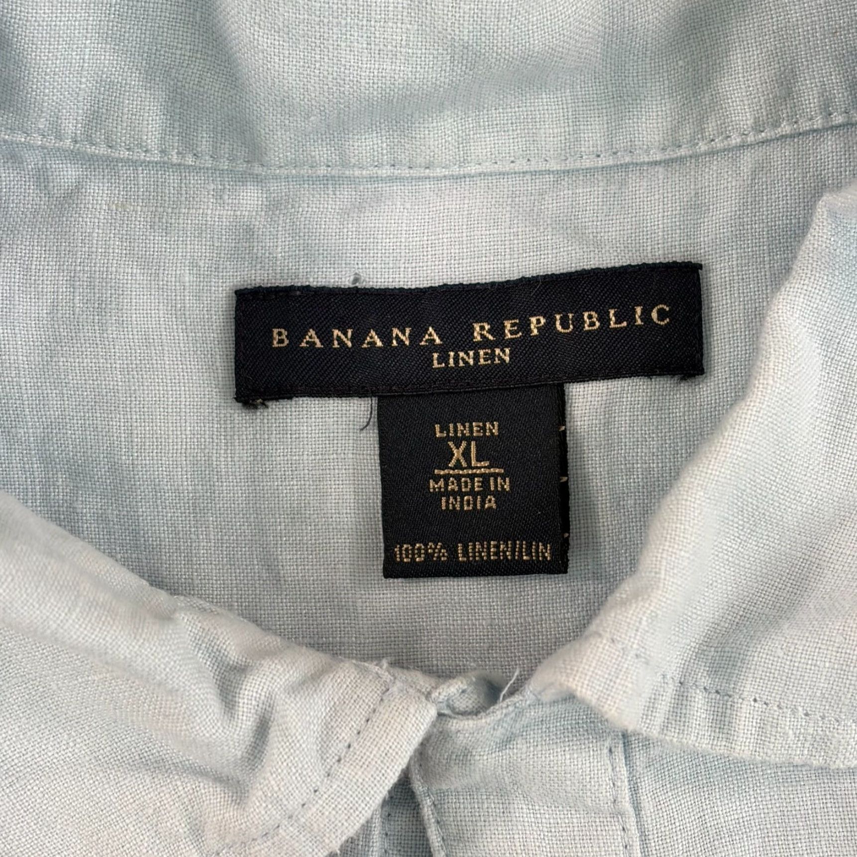Banana Republic VINTAGE Banana Republic Shirt Men XL Blue Linen Loop Collar Pintuck Pullover Button-Up Size US XL / EU 56 / 4 - 2 Thumbnail