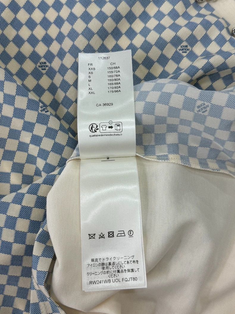 Louis Vuitton Louis Vuitton Blue and white checkerboard chain short slee Size US XS / EU 42 / 0 - 7 Thumbnail