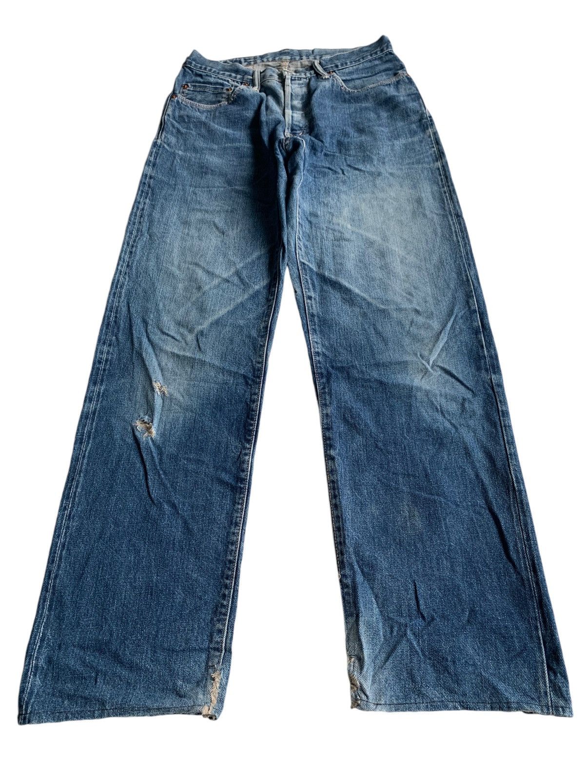 Japanese Brand × Jean Vintage Hr Market Button Fly Selvedge Distressed Denim Size US 30 / EU 46 - 2 Thumbnail