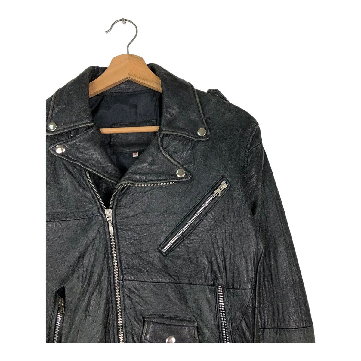 Toyo Enterprises 🔥VINTAGE LEATHER BIKER JACKET DOUBLE BREAST Size US S / EU 44-46 / 1 - 5 Thumbnail