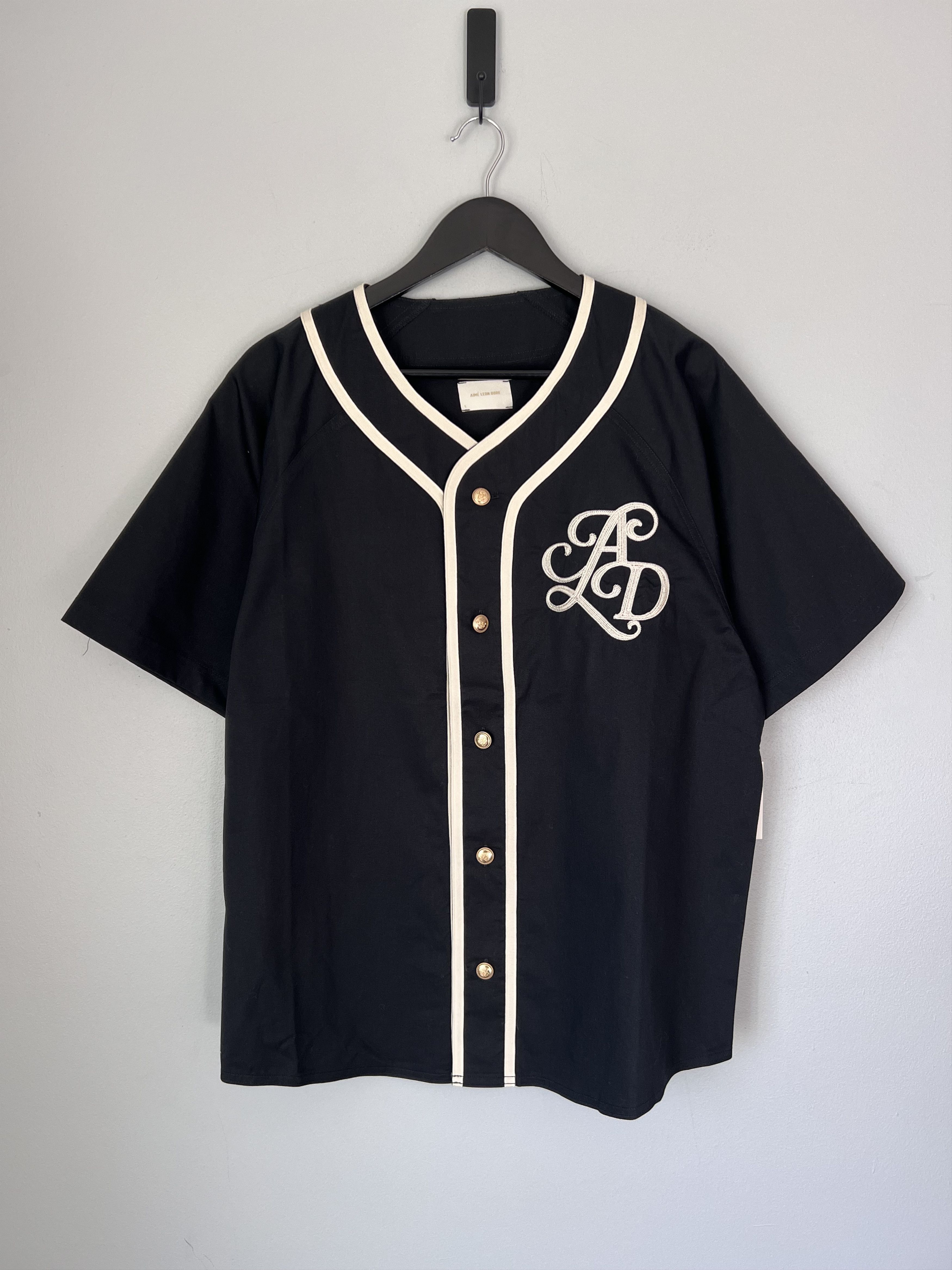 Aime Leon Dore Aime Leon Dore Monogram Baseball Jersey in Jet 