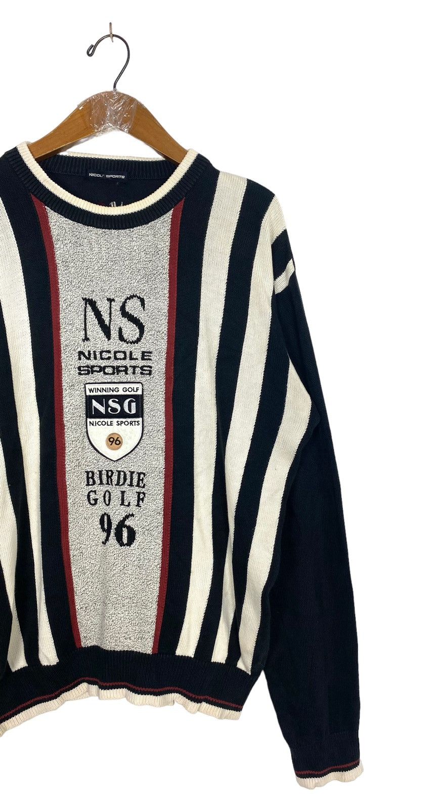 Japanese Brand Nicole Sport Golf Stripe Big Logo Sweatshirt Made Japan Size US M / EU 48-50 / 2 - 3 Thumbnail