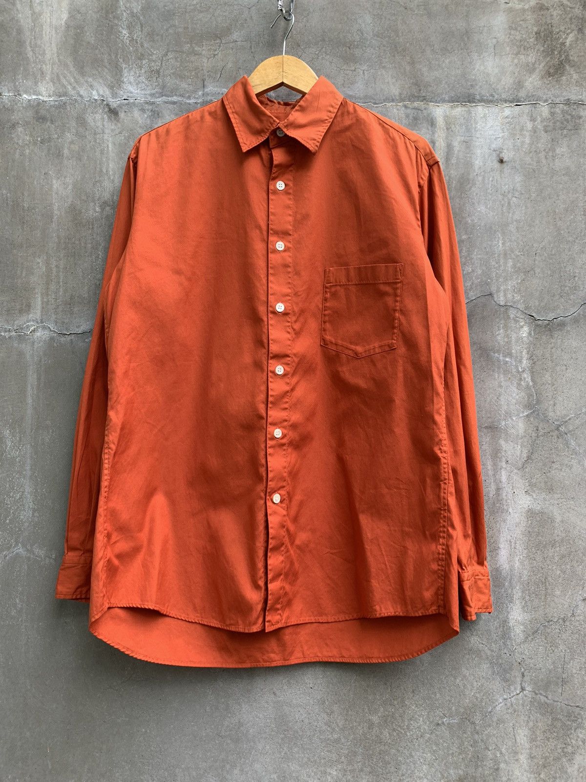 Yohji Yamamoto SS16 Orange Dyed Button Up Shirt Size US L / EU 52-54 / 3 - 4 Thumbnail
