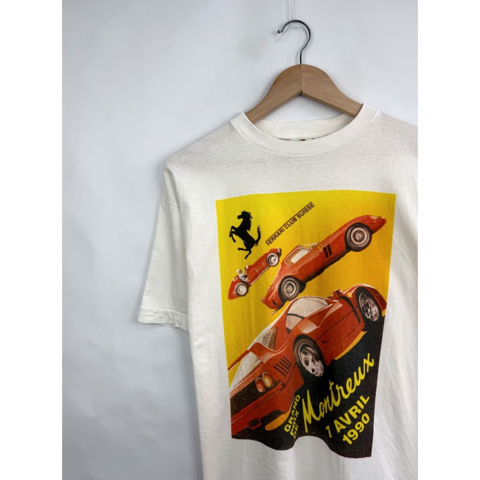 Vintage VINTAGE Ferrari Club Suisse Grand Prix De Montreux T-Shirt L White Mens XS? No Size US L / EU 52-54 / 3 - 3 Thumbnail