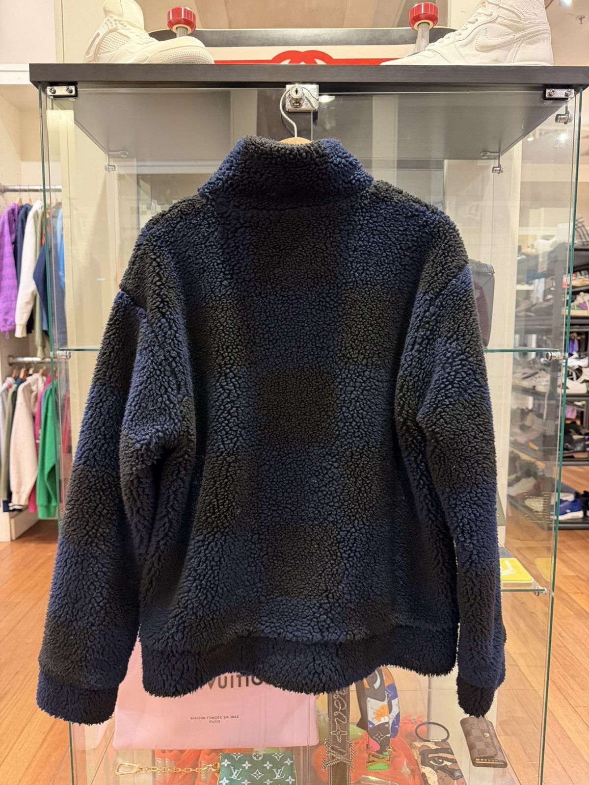 Louis Vuitton Louis Vuitton Checkered Sherpa Jacket - Blue Size US L / EU 52-54 / 3 - 2 Thumbnail