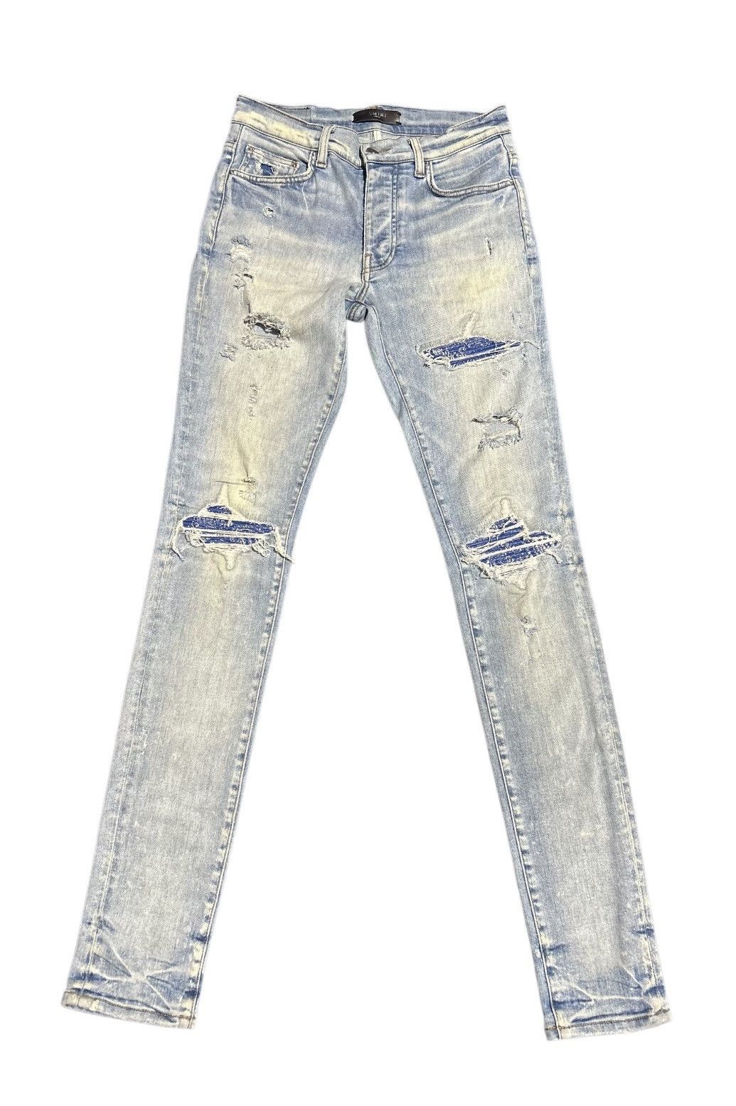 Amiri Mx1 Blue Bandana Patch Size 28 Skinny Fit