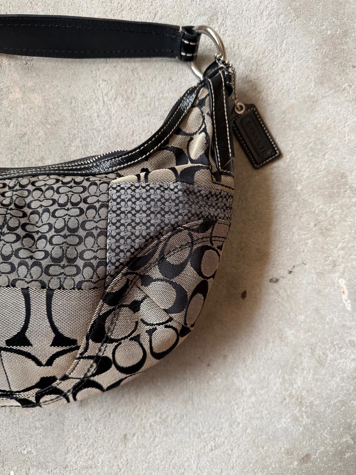 Coach Coach Signature Soho Patchwork Shoulder Bag Grey/Black Size ONE SIZE - 4 Thumbnail
