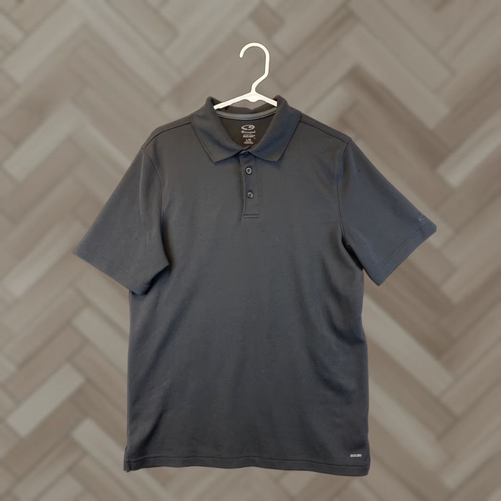 Champion Champion Polo Golf Shirt Men’s Black Short Sleeve Double Dry Size Large 82-62 Size US L / EU 52-54 / 3 - 1 Thumbnail