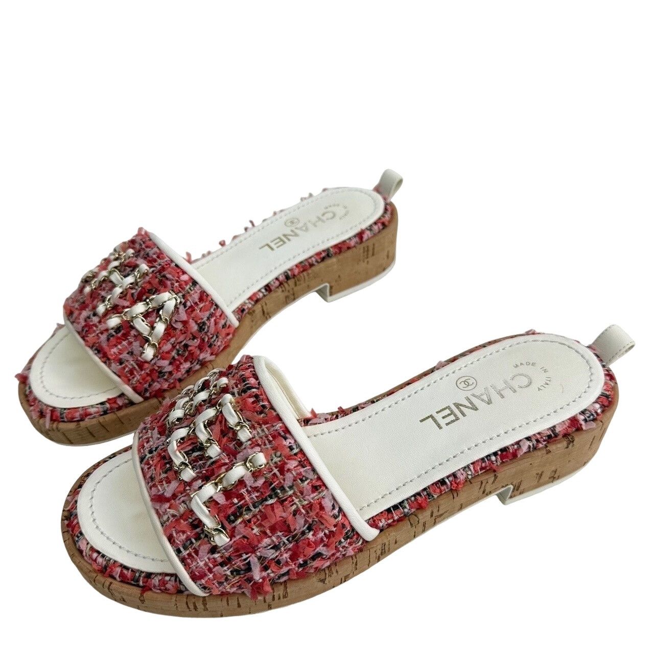 Chanel Chanel Tweed CC Logo Slides Size 38.5 Size US 8.5 / IT 38.5 - 1 Thumbnail