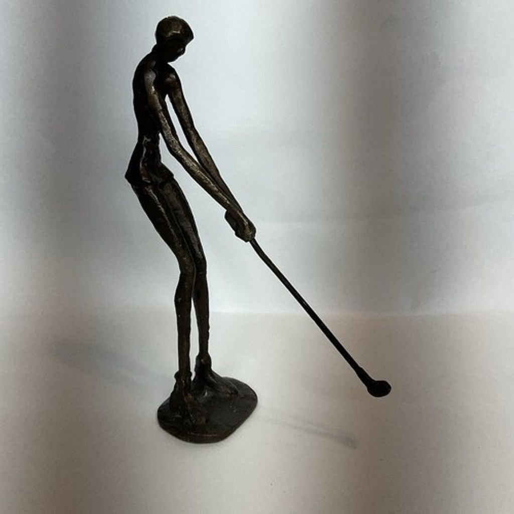 The Unbranded Brand VTG Bronze Brutalist Art Golfer Lady Art Sculpture 9.5" x 8" Size ONE SIZE - 10 Thumbnail