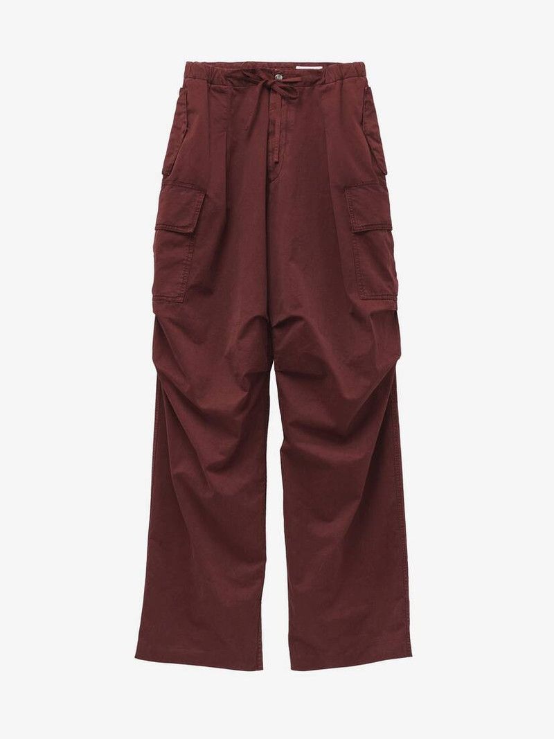 Alexander McQueen o1srvl11e0226 Pleated Cargo Trousers In Bordeaux Size US 36 / EU 52 - 1 Thumbnail
