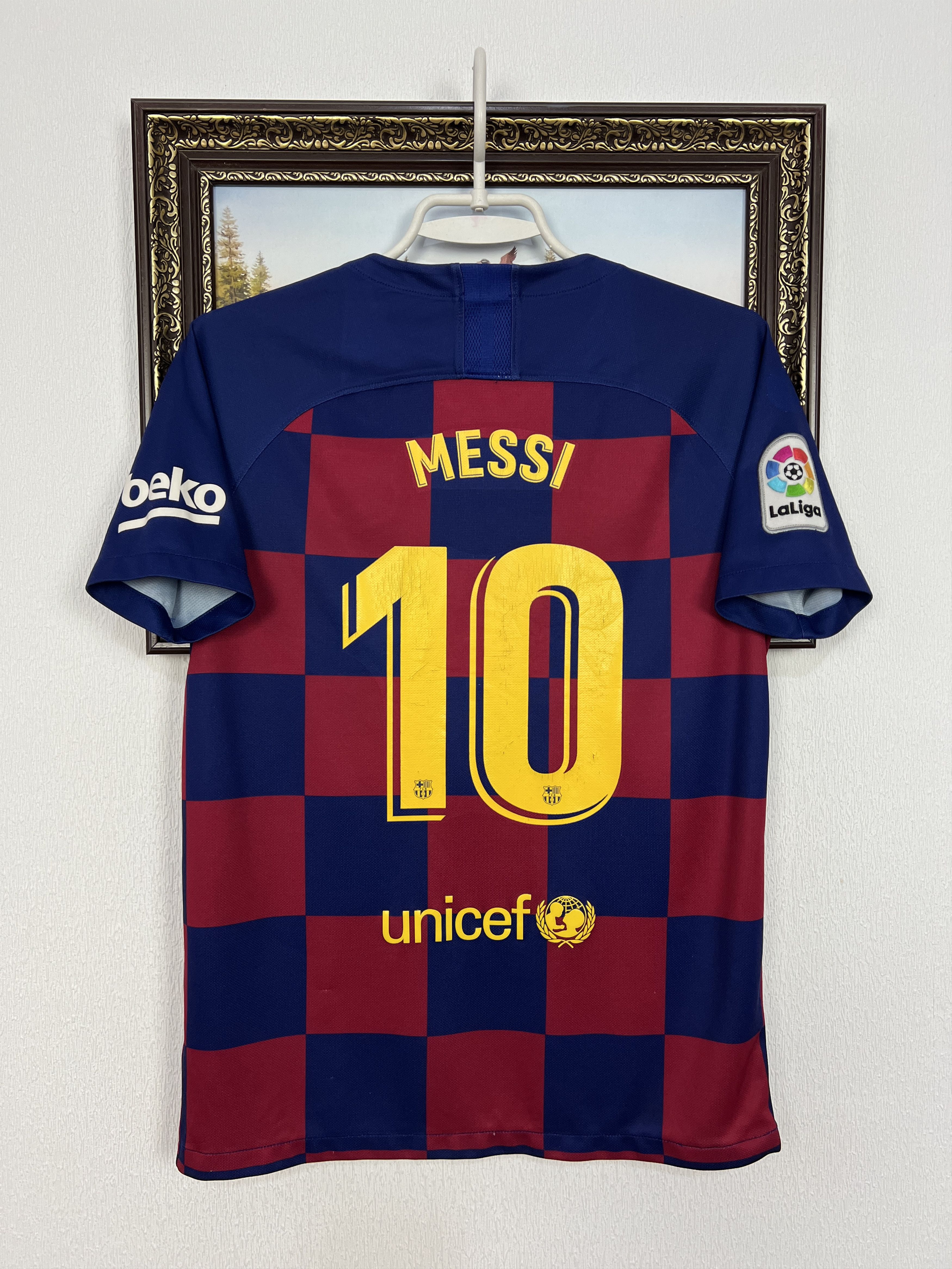Nike Barcelona football shirt Messi Fun Jersey Camiseta Boys L Size US XXS / EU 40 - 10 Thumbnail