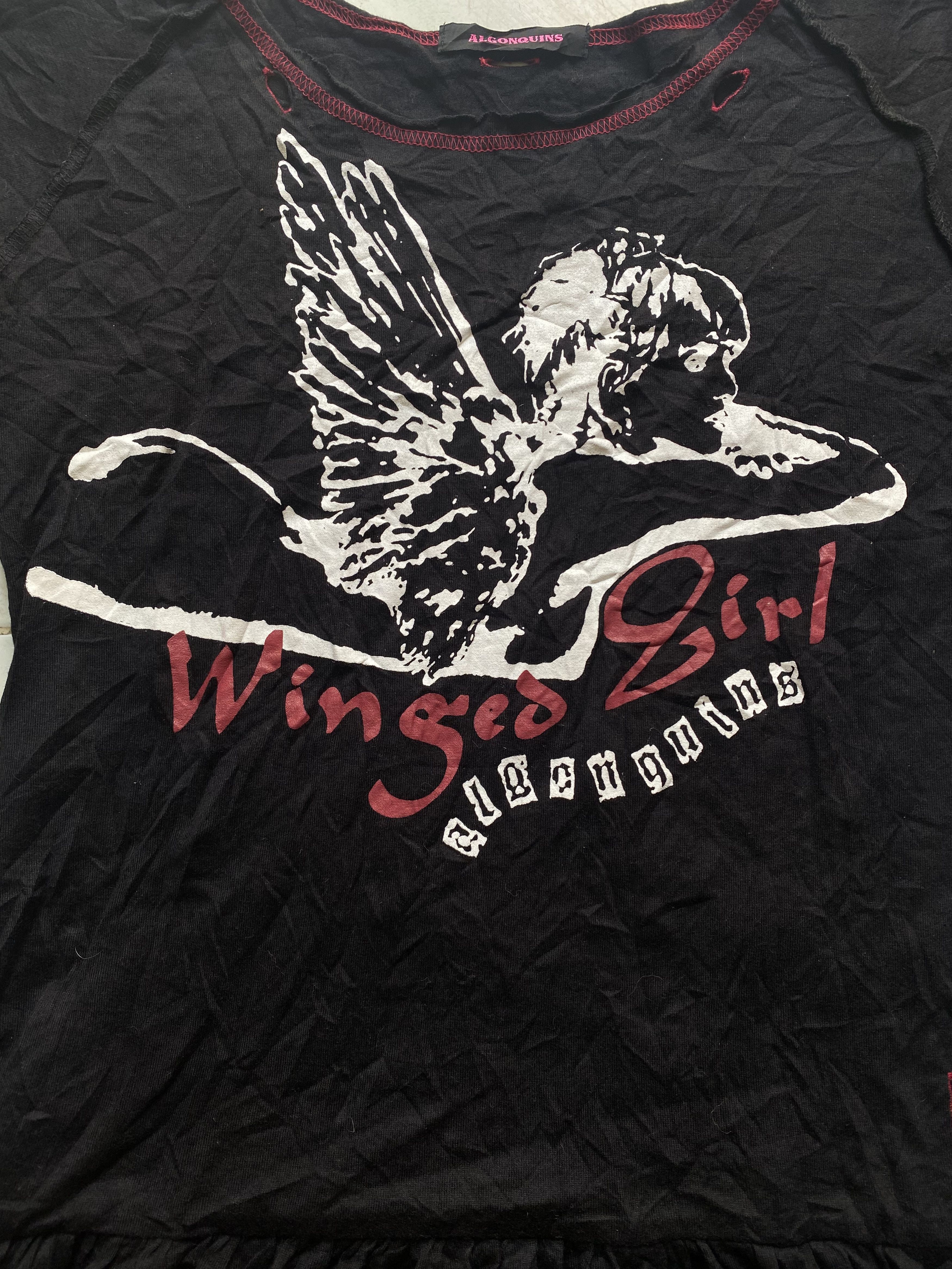 Japanese Brand AlgonQuins Wings Girl Midi Dress Y2k Size M / US 6-8 / IT 42-44 - 3 Thumbnail