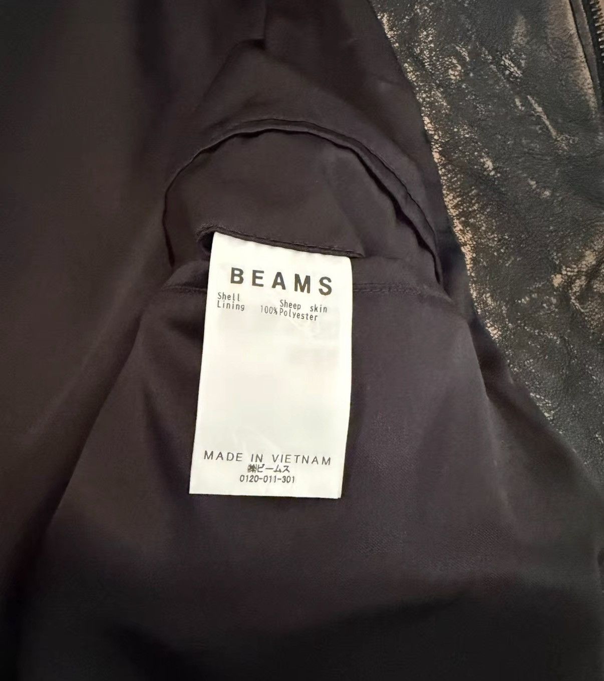 Beams Japan BEAMS USED LEATHER ZIP Vintage washed sheepskin jacket Size US M / EU 48-50 / 2 - 4 Thumbnail