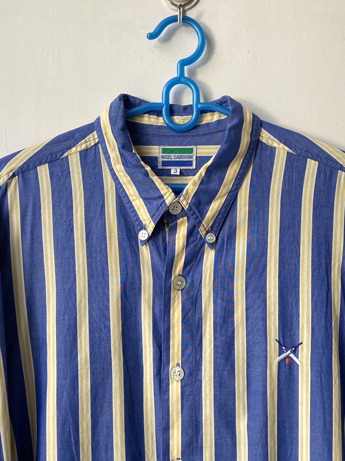 Nigel Cabourn NIGEL CABOURN Blue Striped Shirt Size US XL / EU 56 / 4 - 13 Thumbnail