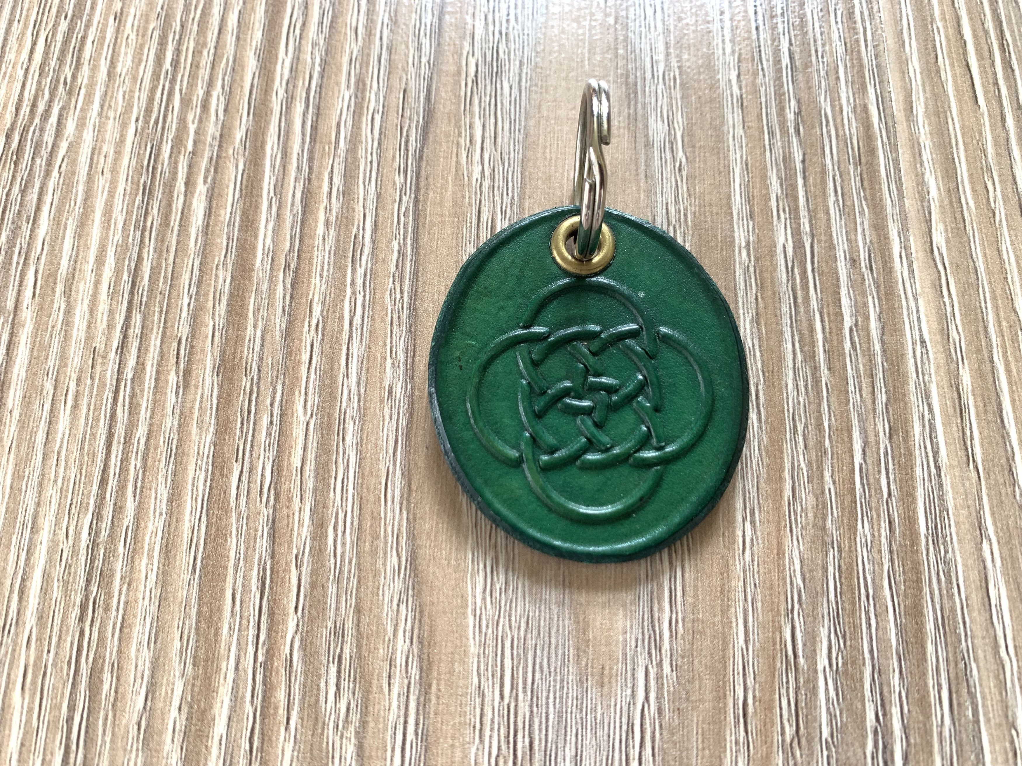Handmade Turquoise Leather Keychain With Imprint Size ONE SIZE - 2 Thumbnail