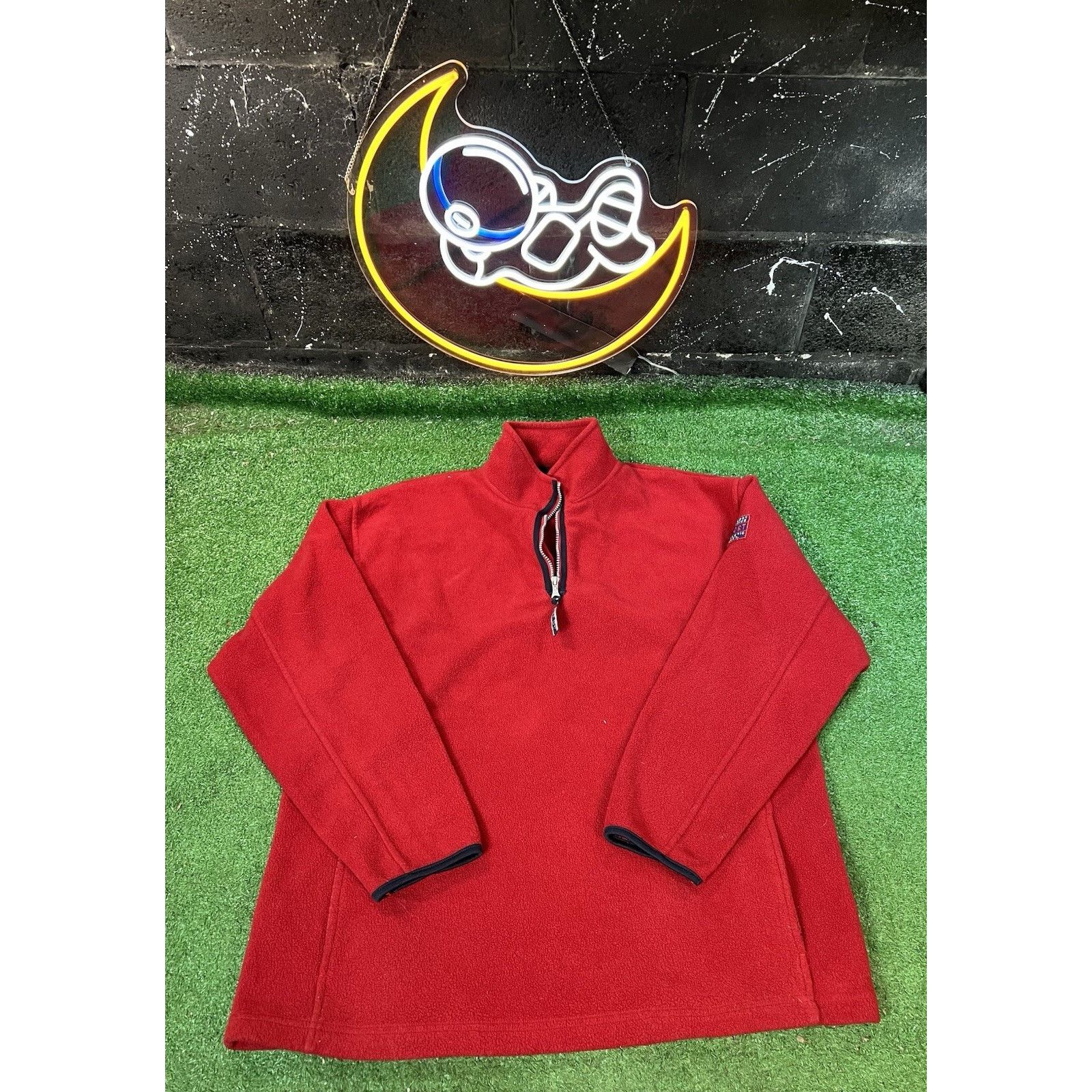 Bugle Boy Vintage 90s Bugle Boy leece Size LG Jacket Red 1/4 Zip Size US L / EU 52-54 / 3 - 1 Thumbnail
