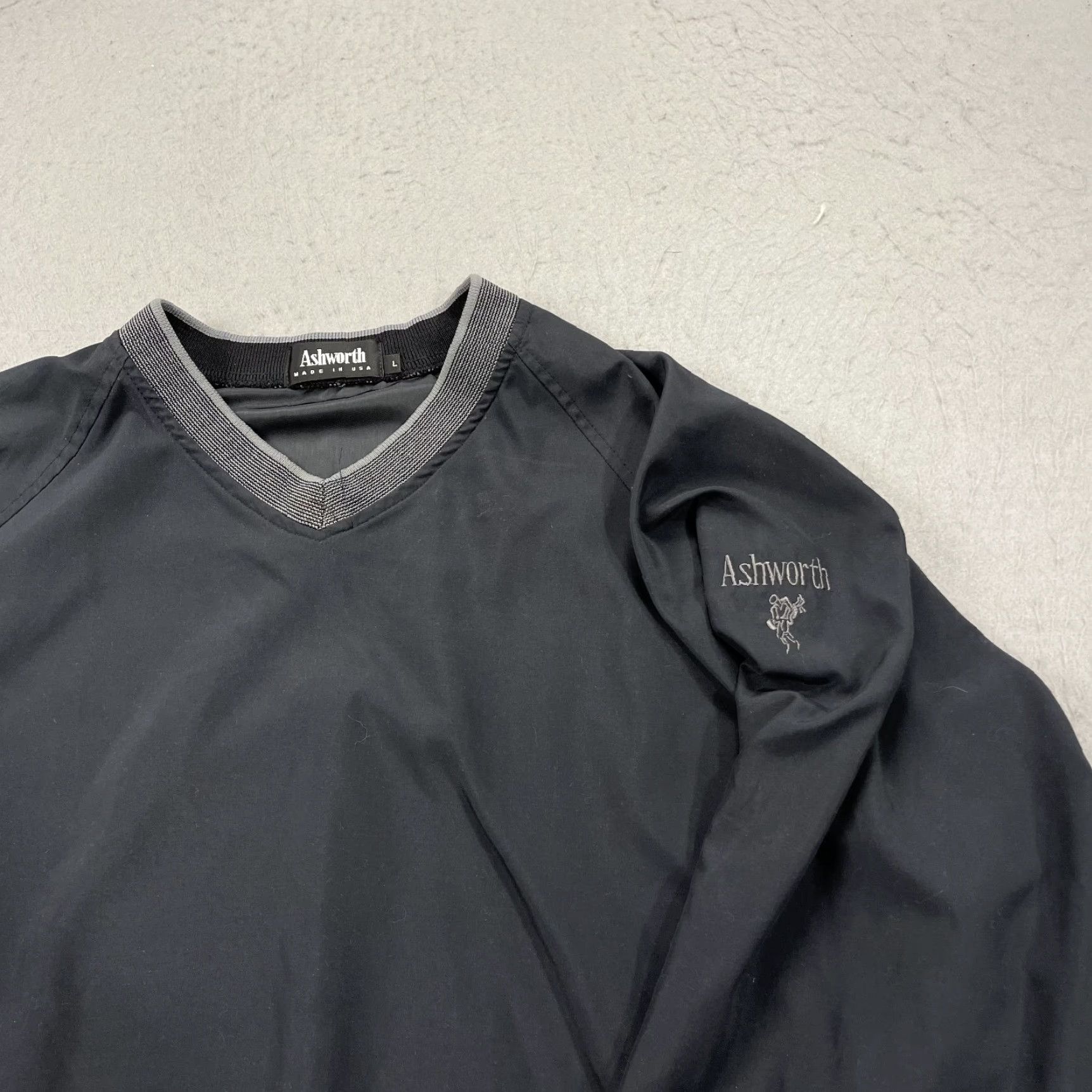 Vintage VINTAGE Ashworth Golf Jacket Mens Large Black Windbreaker Pullover Made USA 90s Size US L / EU 52-54 / 3 - 3 Thumbnail