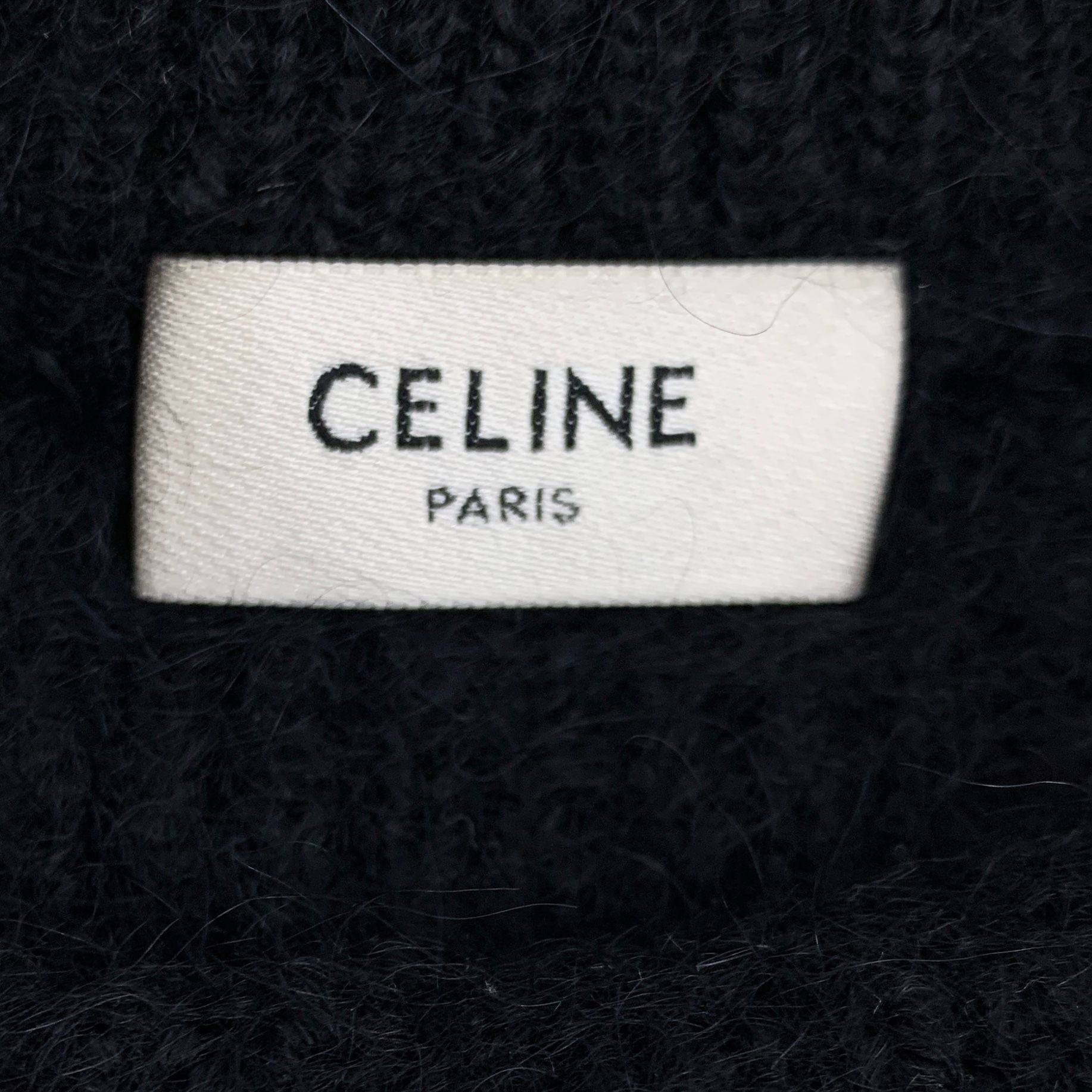 Celine Celine Black Alpaca Wool Long-Sleeved Knitted Sweater With A Size L / US 10 / IT 46 - 2 Thumbnail