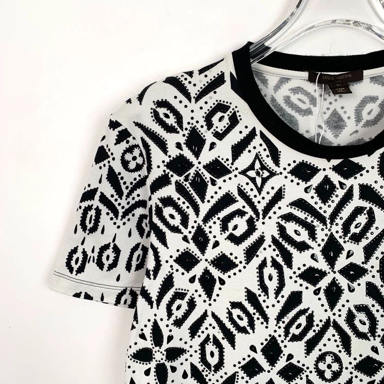 Louis Vuitton Louis Vuitton Color-block beaded cotton crew neck short-sl Size L / US 10 / IT 46 - 3 Thumbnail