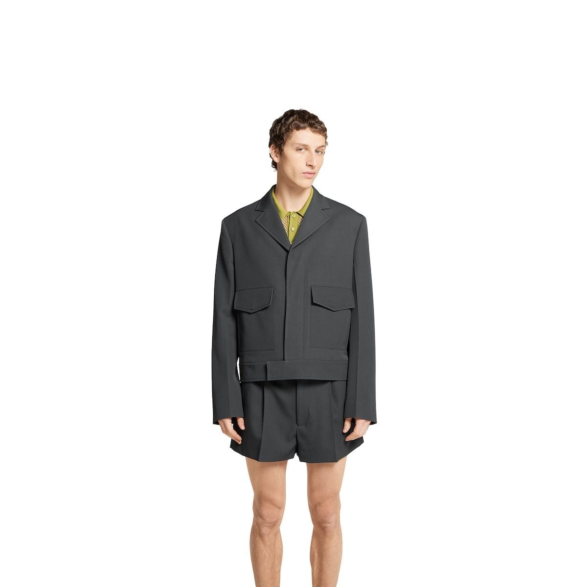 Gucci o1loc1c1125 809595 Embossed Wool Gabardine Jacket Dark Grey Size US M / EU 48-50 / 2 - 6 Thumbnail