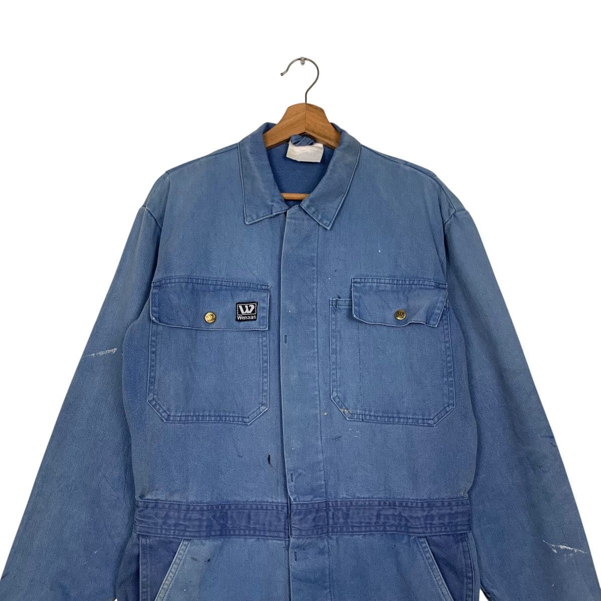 Vintage 90s WENAAS Faded Blue Workwear Carpenter Coverall #2816-C127 Size US 34 / EU 50 - 2 Thumbnail