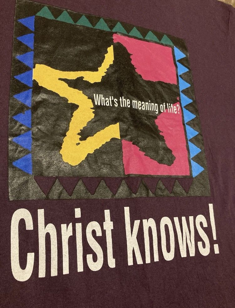 Vintage Vintage 90s Y2K Jesus Christ Christian God Graphic T-shirt Size US L / EU 52-54 / 3 - 2 Thumbnail