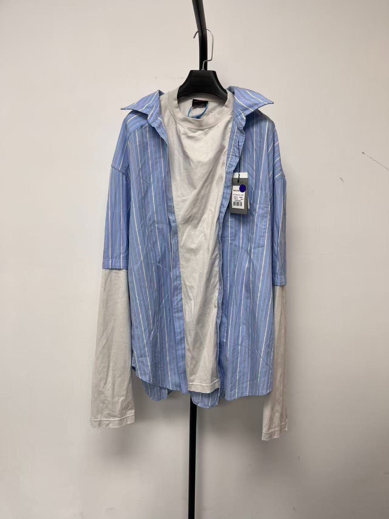 Balenciaga Balenciaga Men's Striped Collar Shirt Size US XL / EU 56 / 4 - 1 Thumbnail
