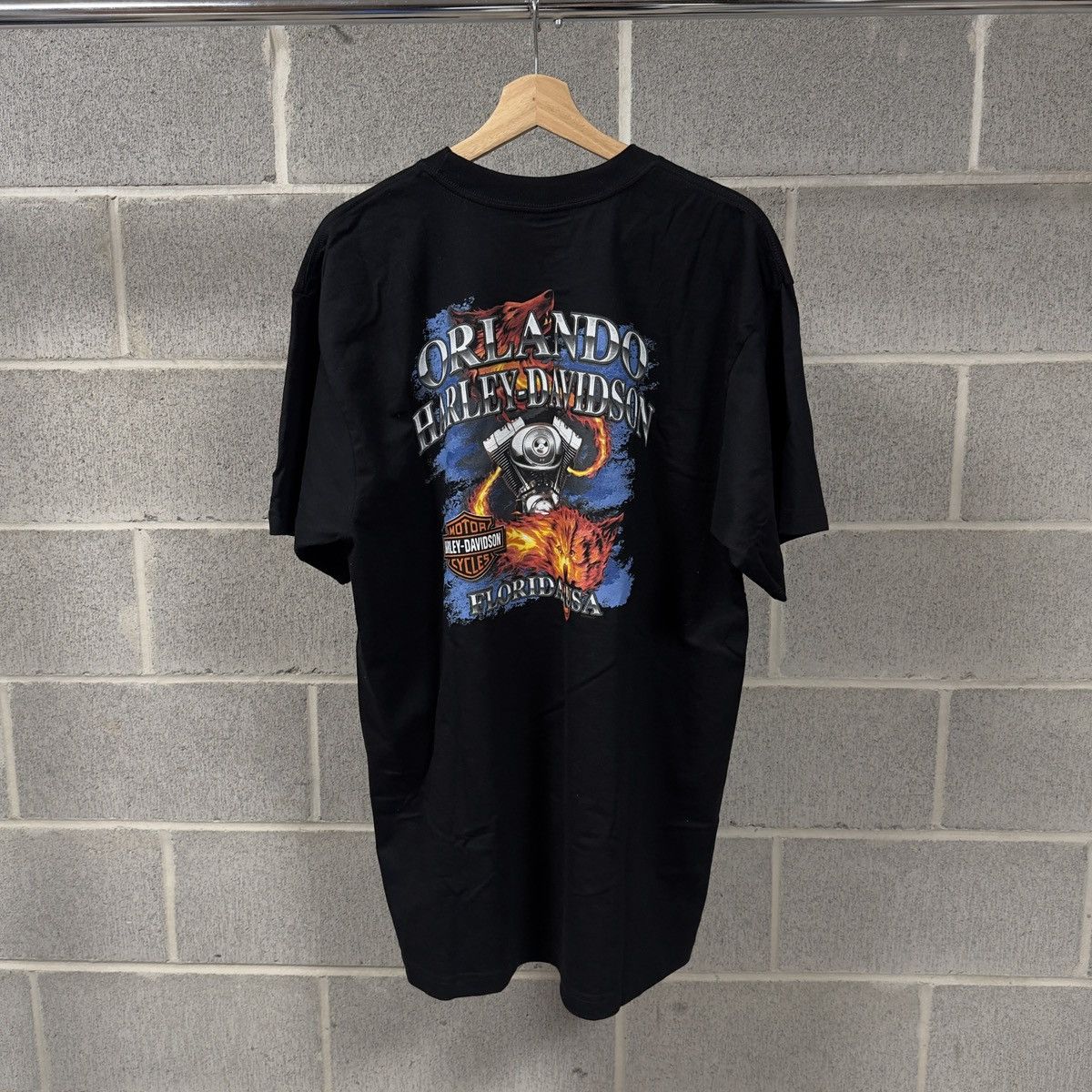 Harley Davidson Vintage Harley Davidson Flame Logo Shirt Biker WCC Size US XL / EU 56 / 4 - 2 Thumbnail