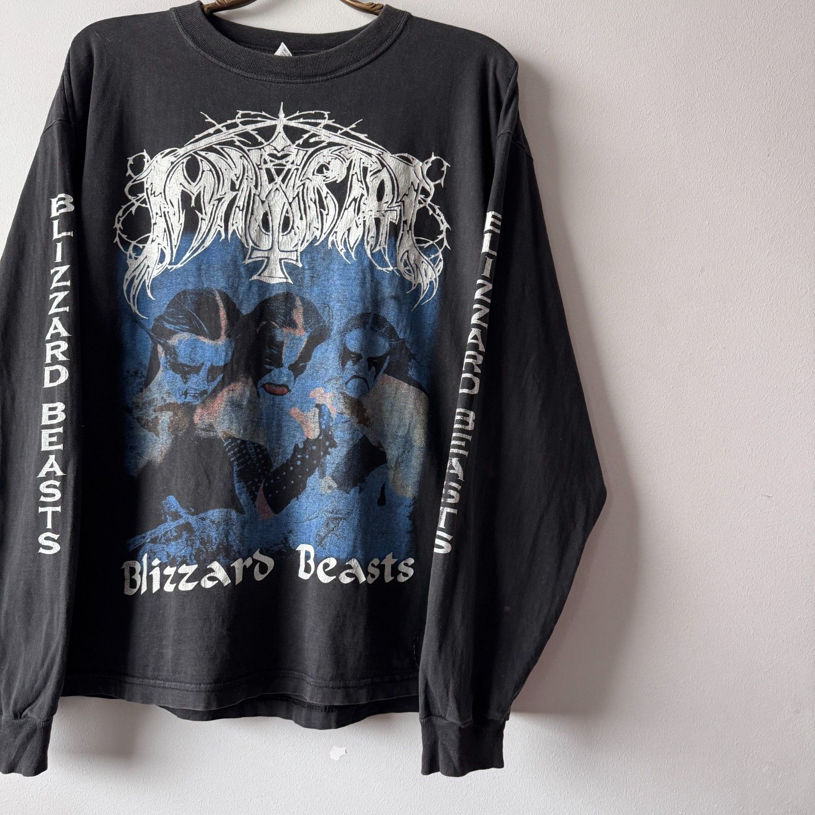 Vintage Immortal Blizzard Beasts 1990s Metal Band Faded Trashed Size US XL / EU 56 / 4 - 3 Thumbnail