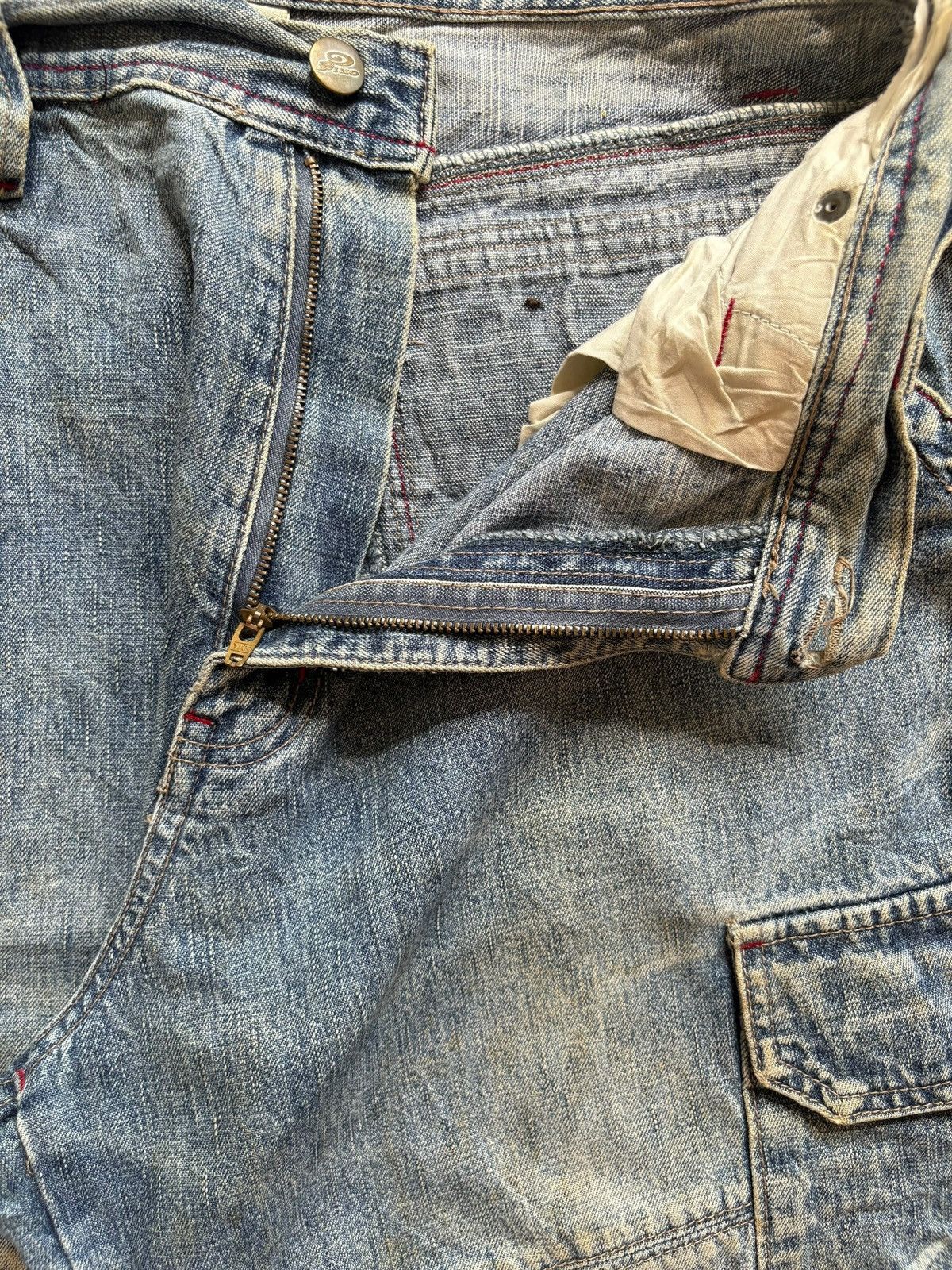 Japanese Brand Vintage Piko Cargo Mud Wash Baggy Wideleg Jeans Size US 30 / EU 46 - 10 Thumbnail