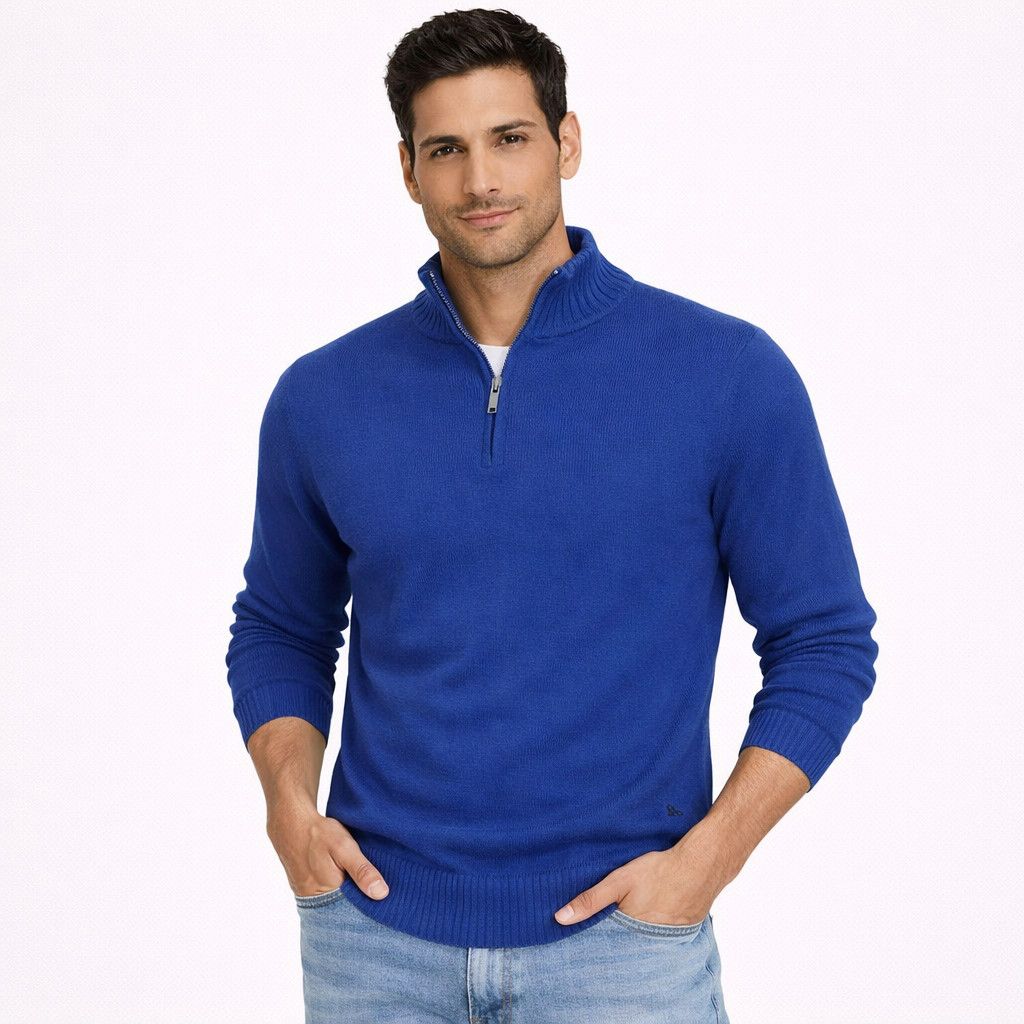 Aeropostale Hidden Stripe Half-Zip Mock Neck Sweater Casual Winter Size US M / EU 48-50 / 2 - 1 Thumbnail